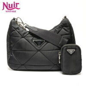 Prada Padded Quilted Shoulder Bag Black